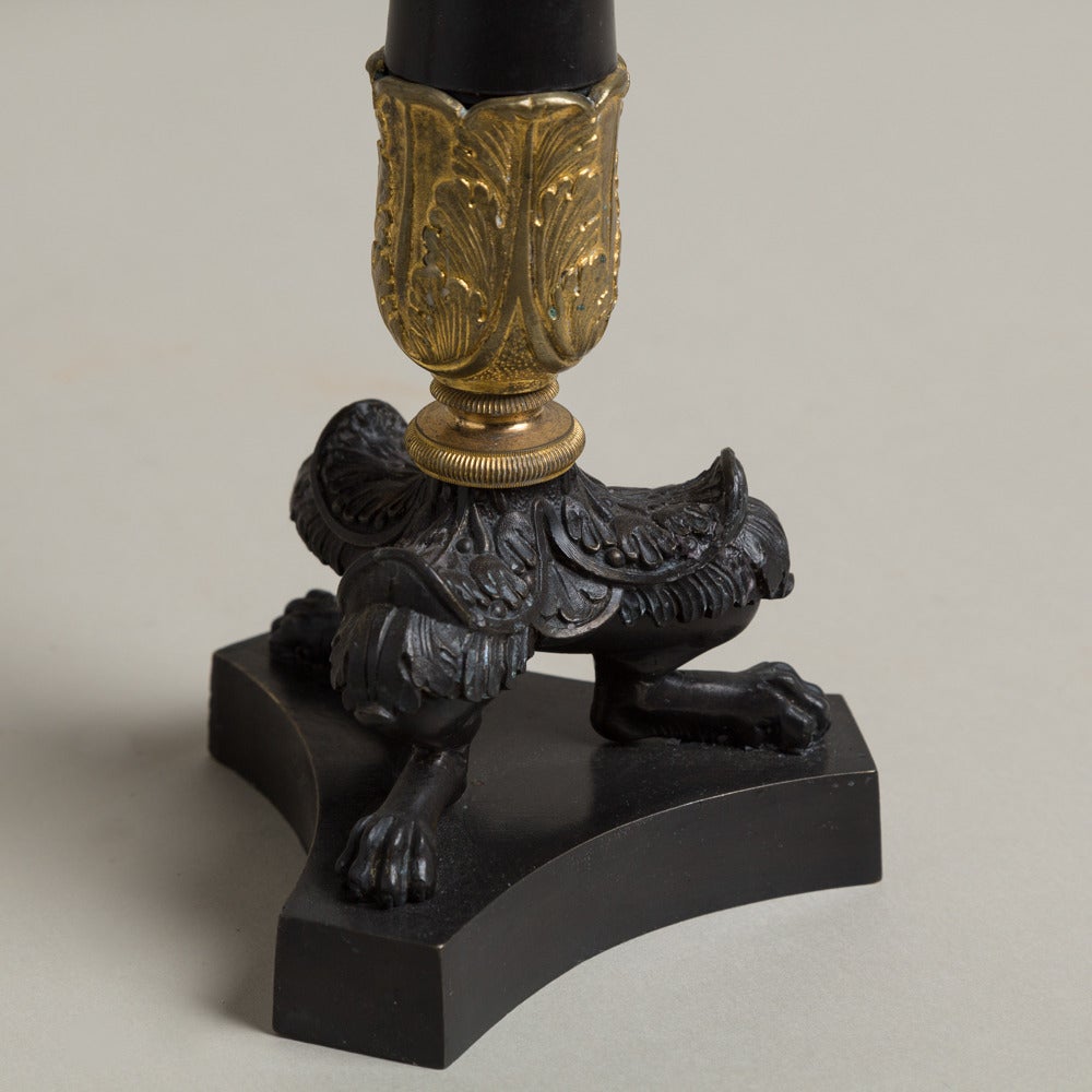 Mid-19th Century Pair of French Empire Candlesticks, circa 1830
