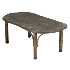 A Biomorphic Shaped Acid Etched Coffee Table by Laverne