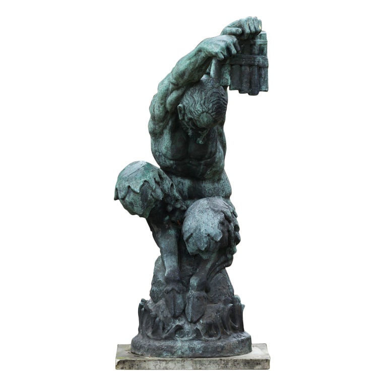 A Bronze Figure of a Satyr Signed H. Neal circa 1910