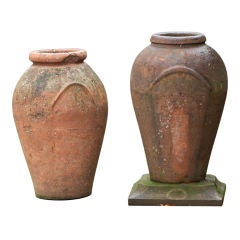 Antique A Pair of Late 19th Century Italian Terracotta Storage Jars