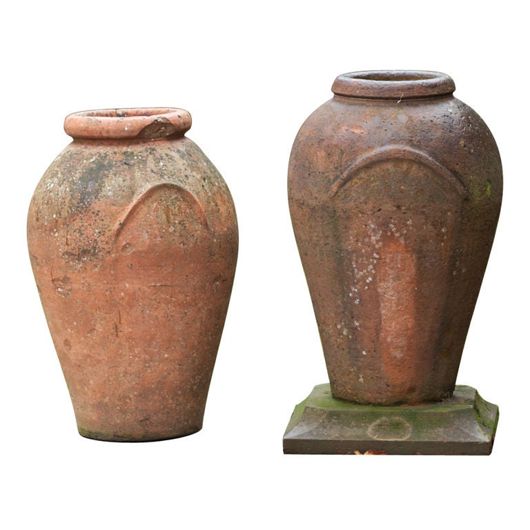 A Pair of Late 19th Century Italian Terracotta Storage Jars