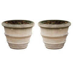 A Pair of Large Reconstituted Stone Pots