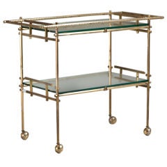 A Brass Framed Trolley with Glass Shelving 1940s