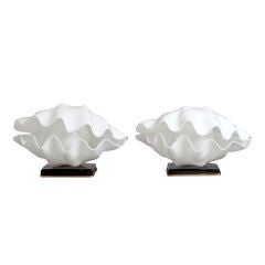 Retro A Pair of Clam Shell Lamps designed by Acrylic Fashion 1970s