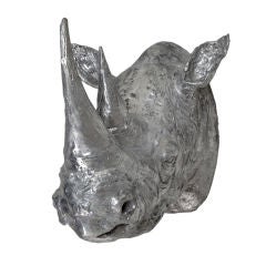 Cast Aluminium Rhino Head by Christian Maas Signed and Stamped