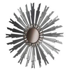 An Italian Polished Aluminium Sunburst Mirror 1970s