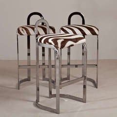 A Set of Five Pierre Cardin designed Barstools 1980s