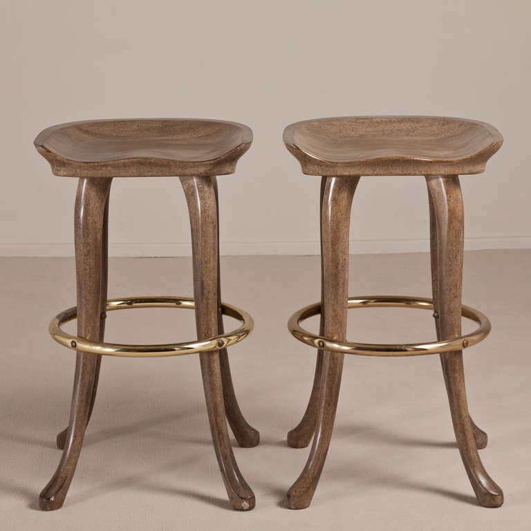 An Elephant Bar and Pair of Stools by Marge Carson at 1stDibs