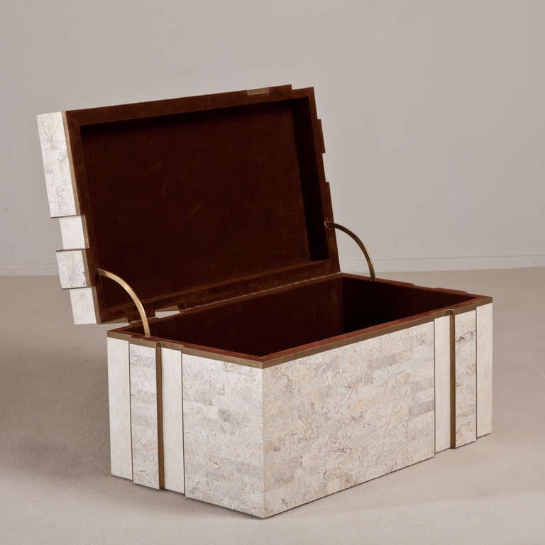Late 20th Century Superb Rare Tessellated Stone Robert Marcius Chest 1980s For Sale