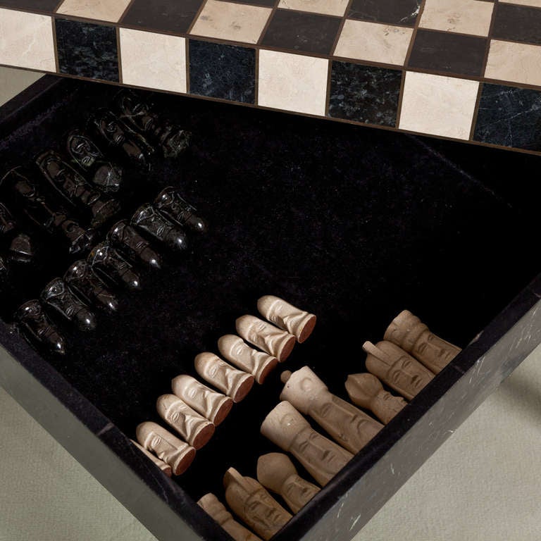 Late 20th Century A Superb Maitland Smith Stone Veneered Chess Set 1970s