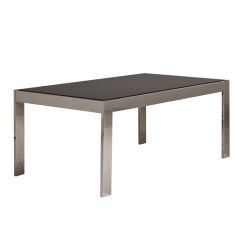 A Milo Baughman Chromium Steel and Lacquered Dining Table 1970s