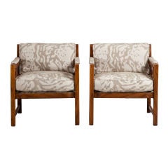 A Pair of Occassional Chairs with Lattice Sides 1950s