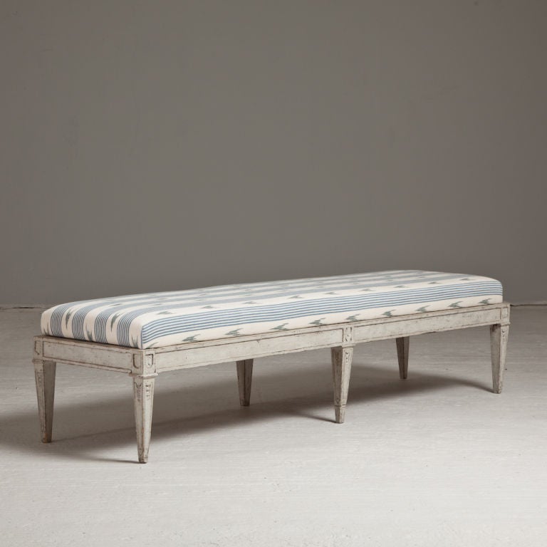 A Long Swedish Gustavian Stool Circa 1790