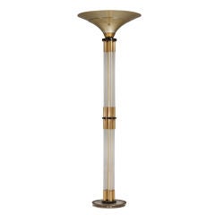 A Chunky Lucite and Brass Uplighter 1970s