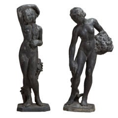 A Pair of English Lead Figures circa 1920
