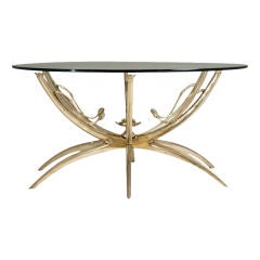 An Italian Bronze Coffee Table with Lotus Leaf Detail 1950s