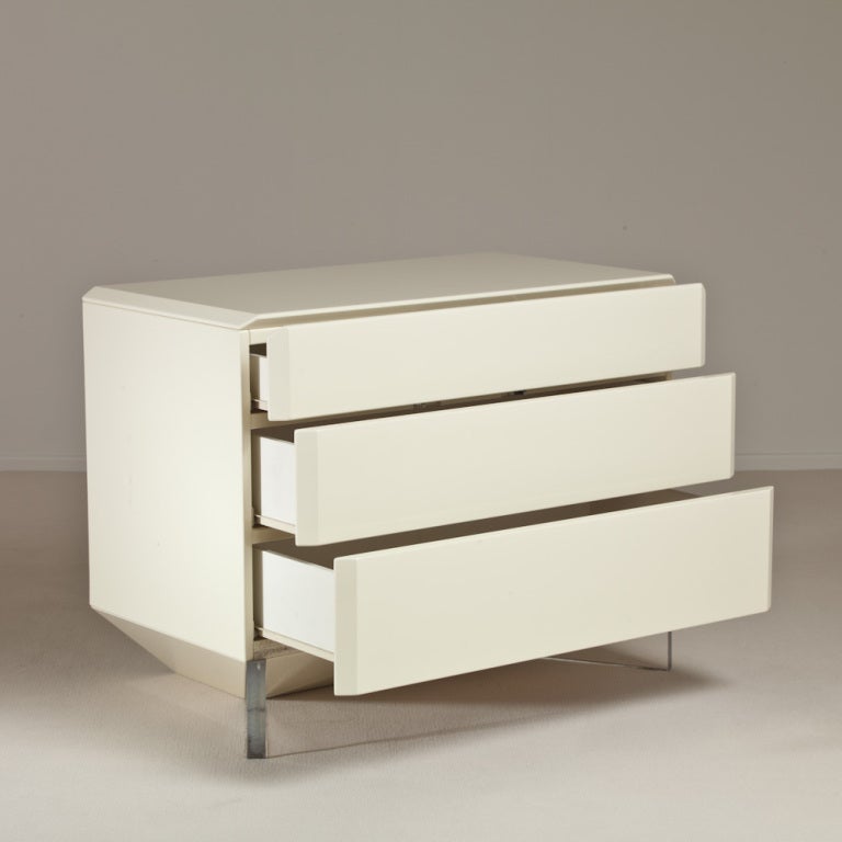 Three-Drawer Commode Designed by Rougier, Late 1970s In Fair Condition For Sale In London, GB