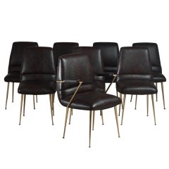A Set of Eight Borsani Designed Bronze Dining Chairs 1960s