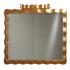 An Italian Rectangular Gilt Framed Mirror with Ribbon Detail 195