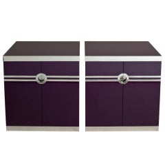 A Pair of Pierre Cardin Two Door Side Cabinets 1980s
