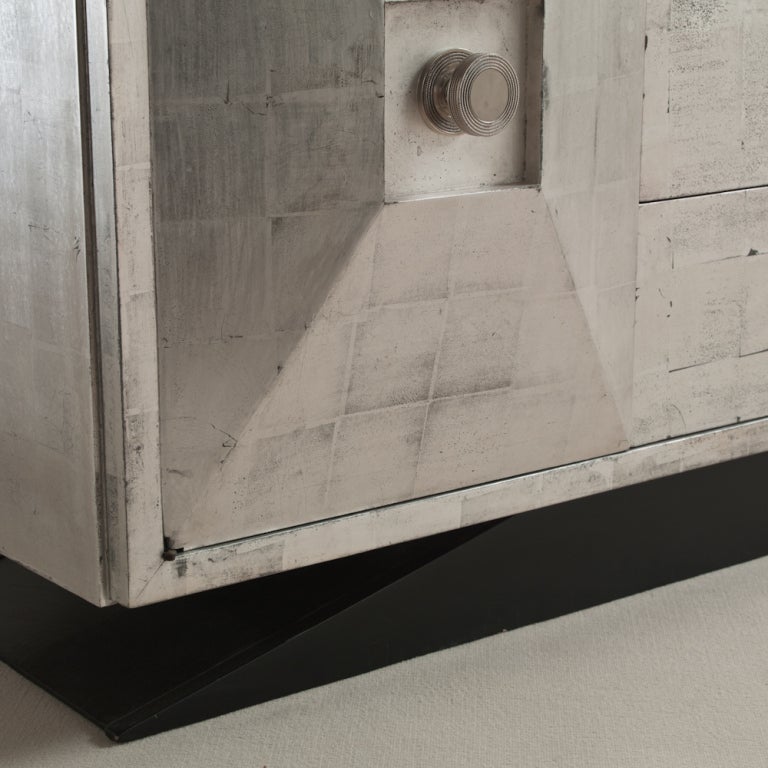 James Mont Attributed Silverleafed Sideboard, USA, 1950s For Sale 2