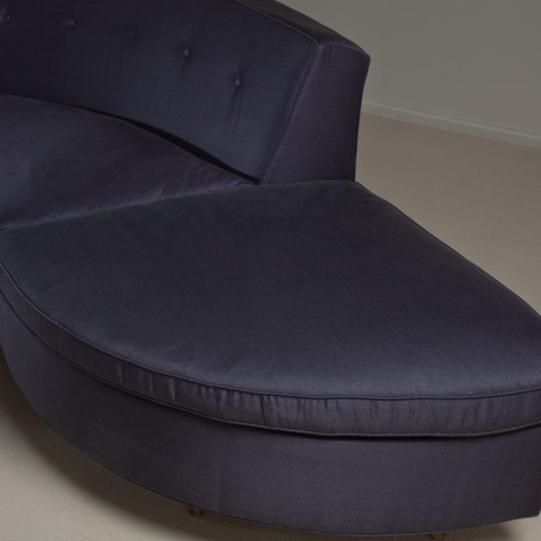 A Superb Two Part Curvy Sectional Sofa 1950s 1