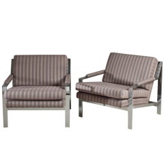 A Pair of Cy Mann Nickel Plated Armchairs 1970s