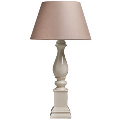 A Single White Ceramic Baluster Shaped Table Lamp 1970s