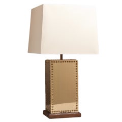 A Single Sarreid Designed Brass Studded Table Lamp 1970s