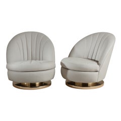 A Pair of Milo Baughman Swivel Chairs for Thayer Coggin 1970s