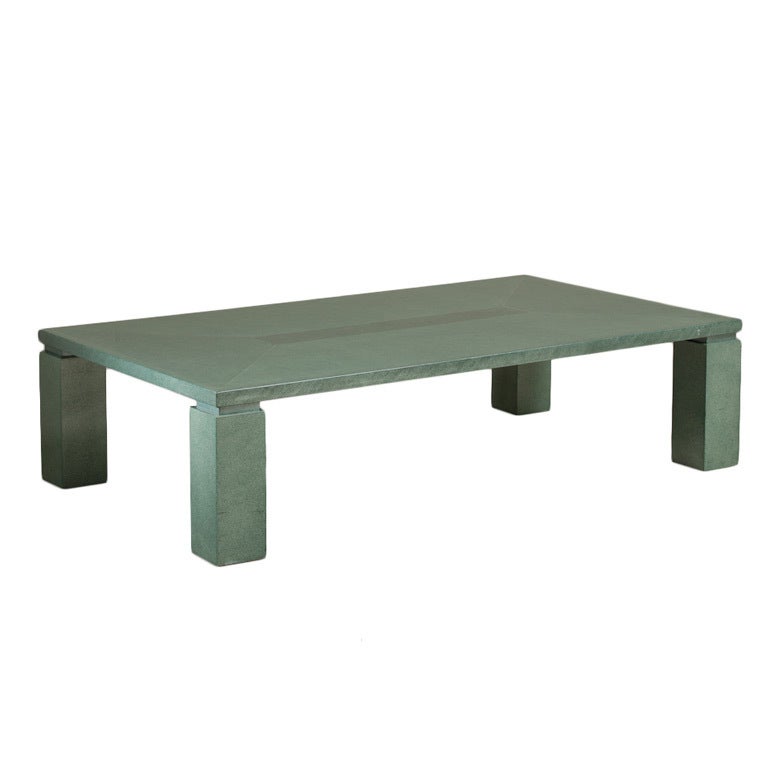 A Rare Faux Shagreen Reactangualr Coffee Table 1970s/80s