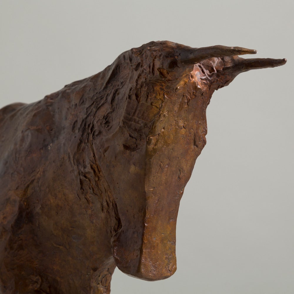 French Bronze Sculpture of a Standing Bull by Christian Maas