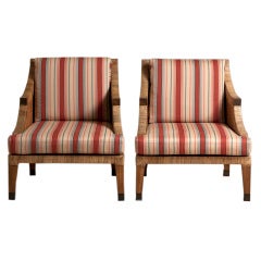 A Pair of Jean Michel Frank Style Armchairs 1950/60s