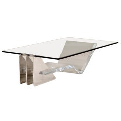 A Large Lucite Cantilever Coffee Table 1970s