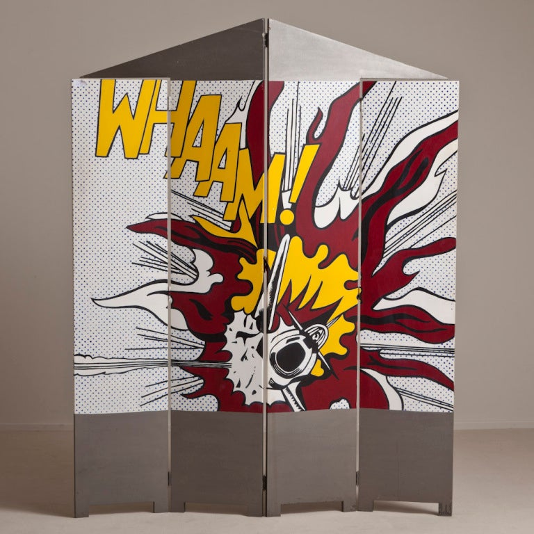 A unique four part double-sided hand-painted screen after Lichtenstein by Isabella Faraone signed and dated 1991.

NB: These items are subject to a further discount over and above the trade when exported outside the EU of 10%.