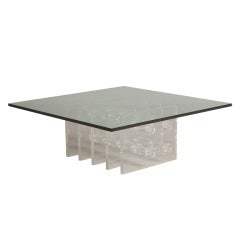 A Tubular and Slab Ended Lucite Coffee Table 1970s