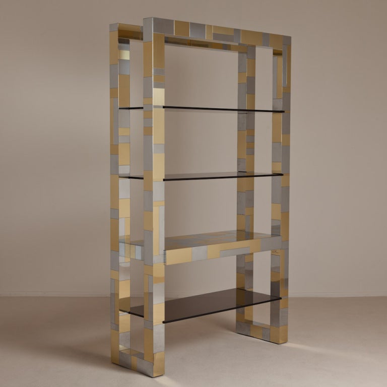 A Paul Evans Cityscape Etagere with Glass Shelves circa 1975