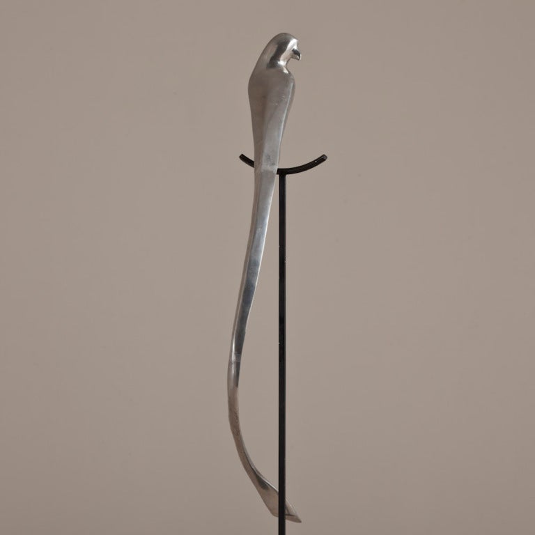 Tall Aluminium Bird Sculpture Attributed to Curtis Jere, 1970s In Good Condition For Sale In London, GB