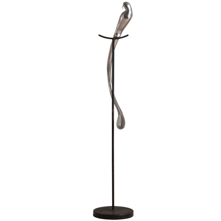 Tall Aluminium Bird Sculpture Attributed to Curtis Jere, 1970s For Sale