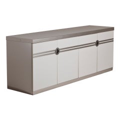 A Pierre Cardin White Four Door Sideboard 1980s