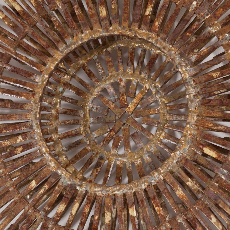 A Weinstein Metal Sunburst Wall Sculpture 1970s 2