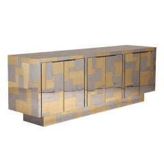 A Paul Evans Designed Chrome and Brass Sideboard 1979