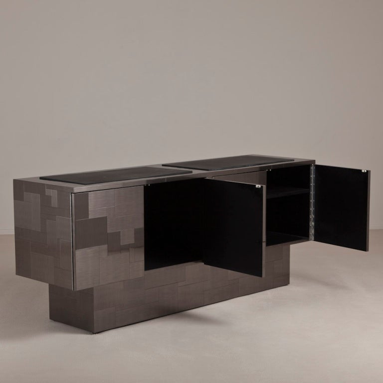 A Paul Evans Designed Chrome Cityscape Sideboard USA