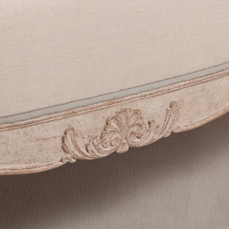 A 19th Century Swedish Rococo Style Painted Framed Sofa 4