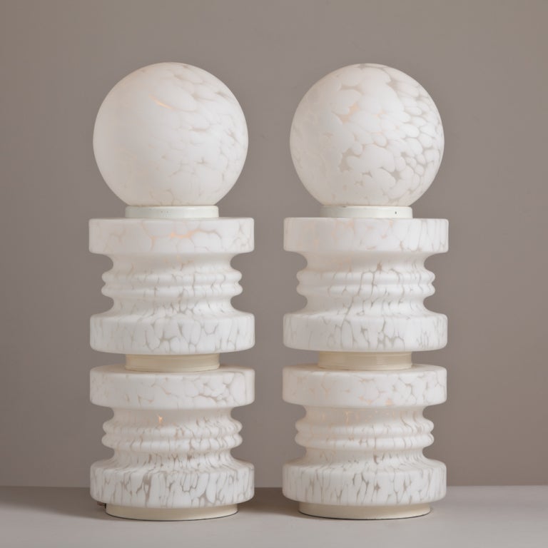 A Large Pair of Murano Glass Lamps by Vistosi 1960s