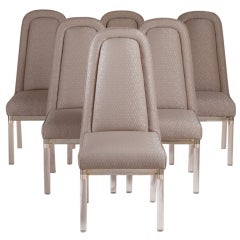 Vintage A Set of Six Charles Hollis Jones Lucite Dining Chairs