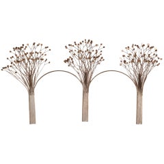 A Rare Metal Tree Wall Sculpture by Curtis Jere USA 1970s