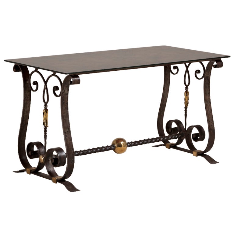 Cast Iron Table in the Manner of Piquet, circa 1925 For Sale