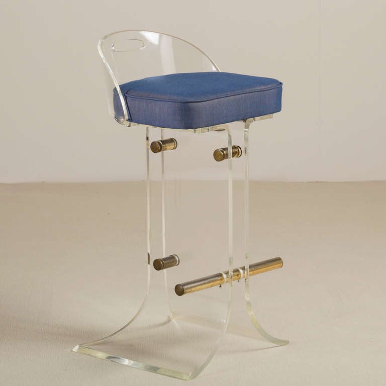 A Pair of Lucite Bar Stools by Paul Jones 1970s 1