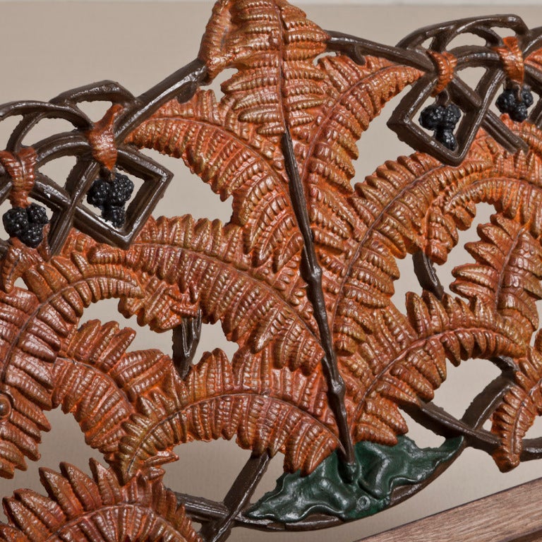 A Cast Iron Fern and Blackberry Bench in the Manner of Coalbrookdale Patinated in Autumnal Colours